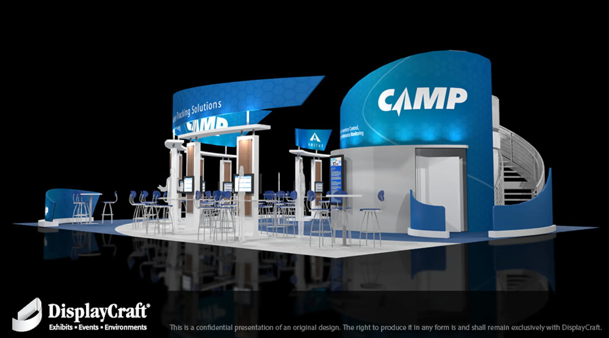 40x50 Island booth design by DisplayCraft